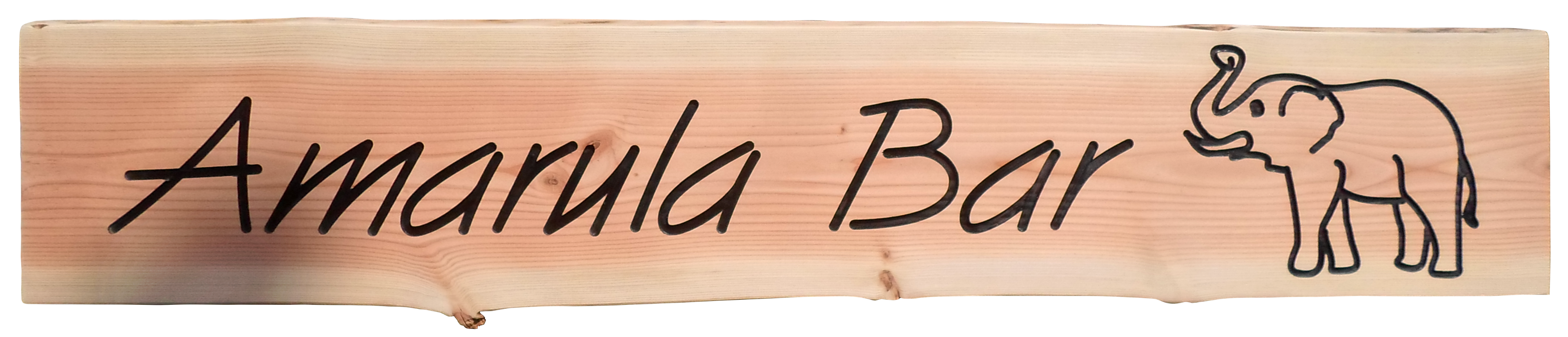 Holzschild, eingraviert