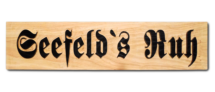 Individuelles Holzschild  aus Eichenholz, 840 mm x 200 mm x 40 mm