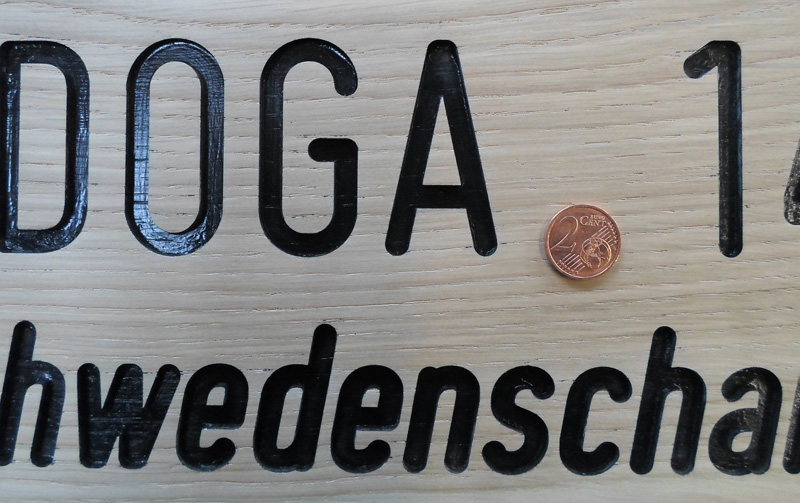 Schrift eingaviert